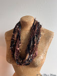 Chocolate Brown Fiber Necklace w/Band