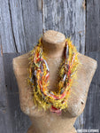 Yellow Toned Fiber Necklace