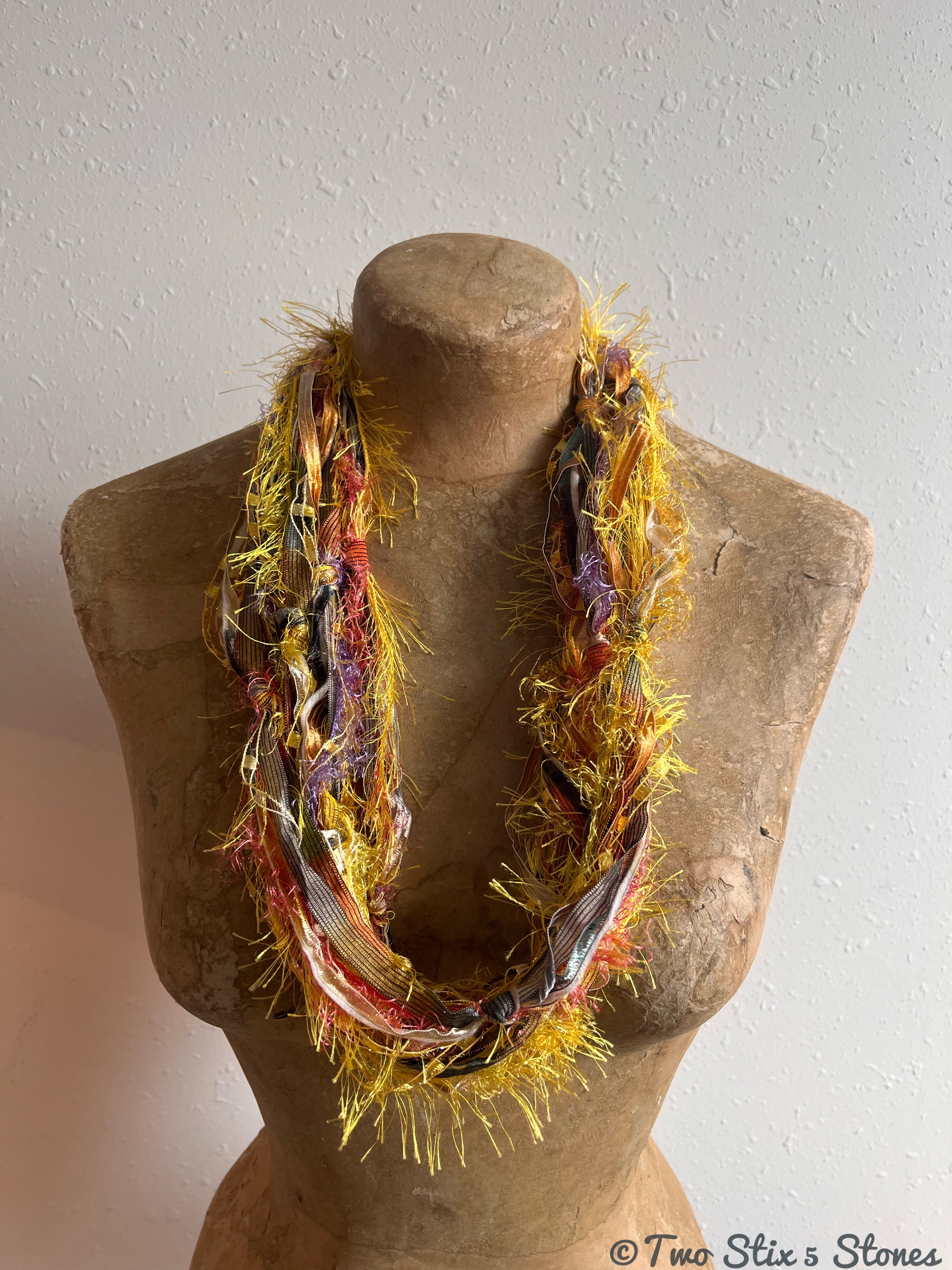 Yellow Fiber Necklace w/Band