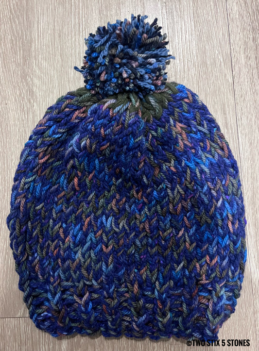 Luxe Handknit Beanie w/Funky Pom Pom