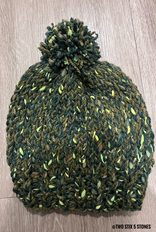 Luxe Handknit Beanie w/Funky Pom Pom