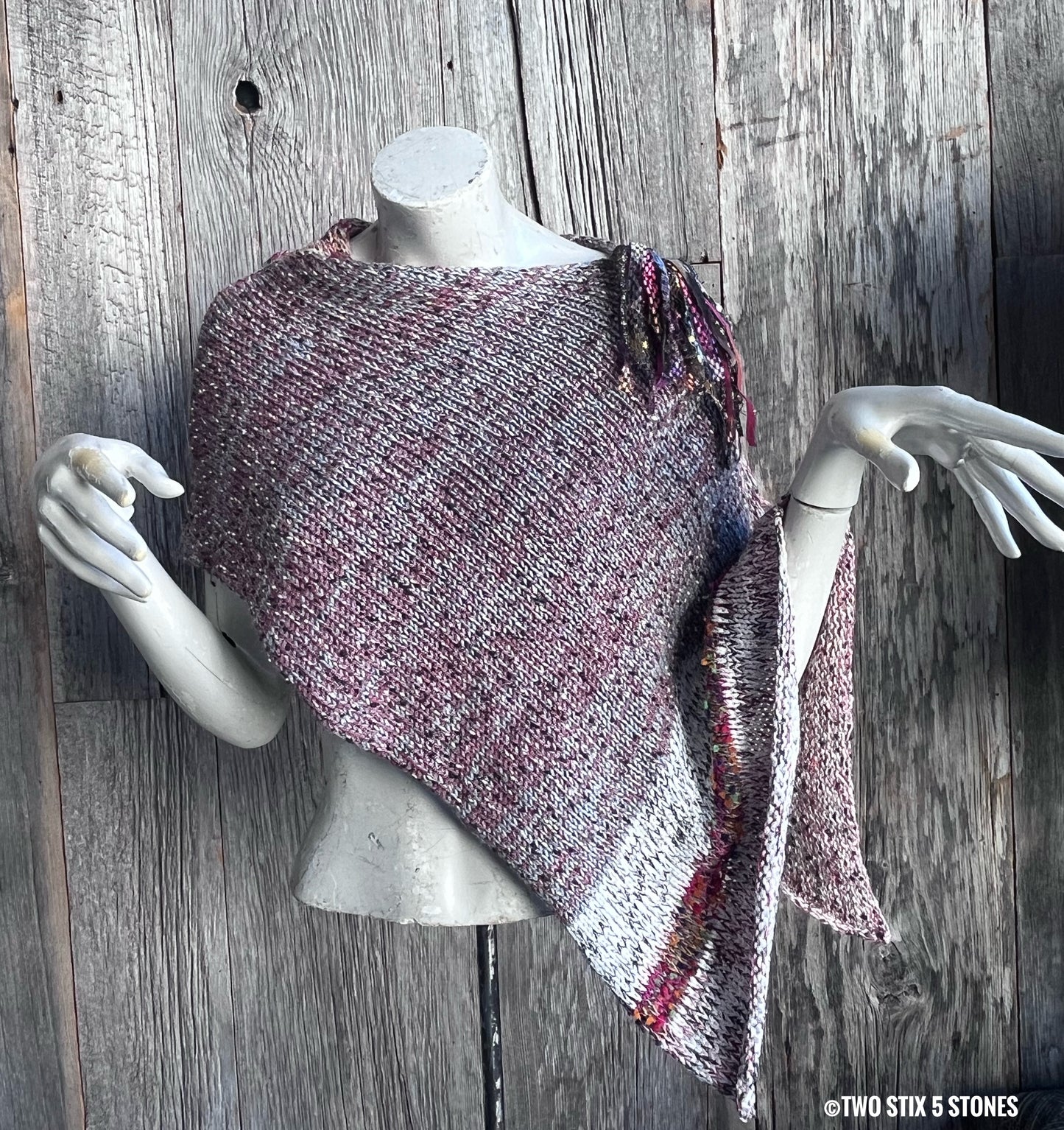 Knit Poncho w/Fringe