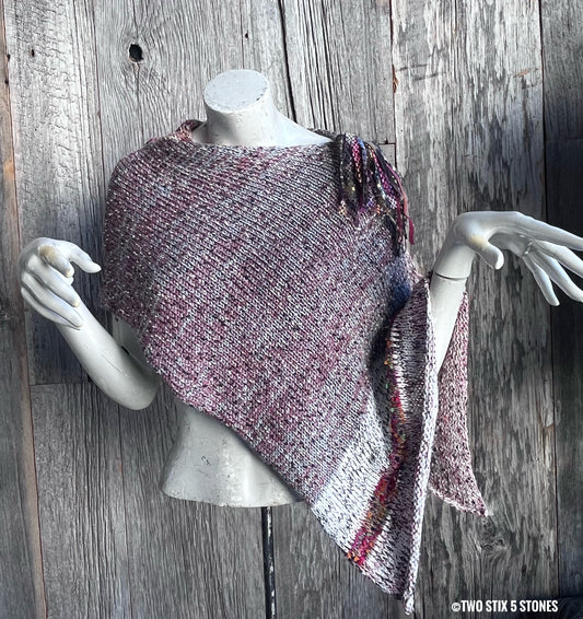 Knit Poncho w/Fringe