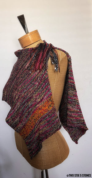 Variegated Tweed Shawl w/Fringe