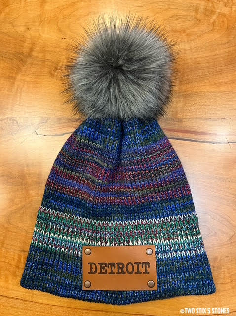 Luxe Detroit Faux Fur Pom Pom Beanie