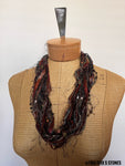 Brown Toned Fiber Necklace w/Band