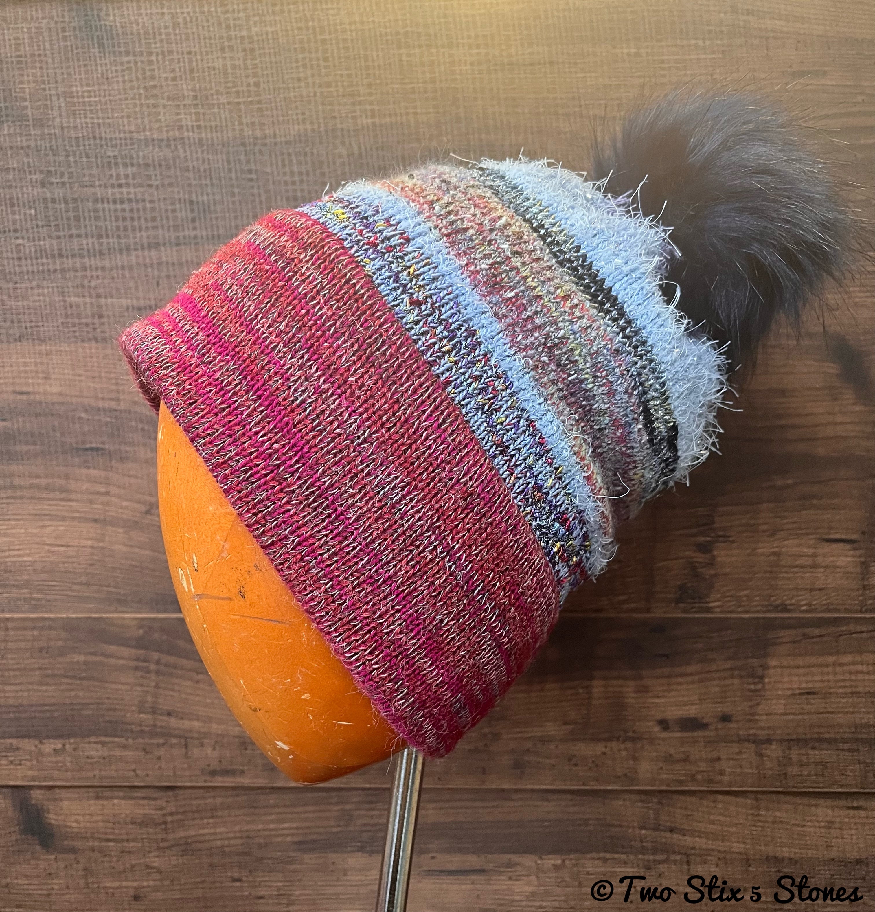 Luxe Colorful Faux Fur Pom Pom Hat