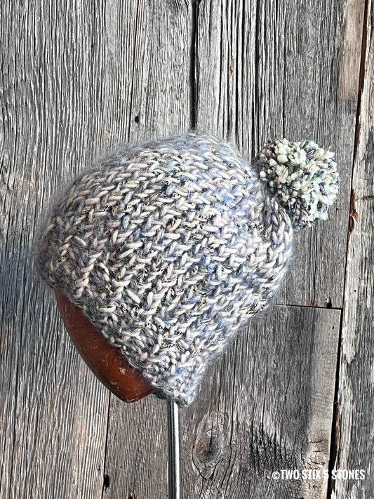 Luxe Handknit Beanie w/Funky Pom Pom