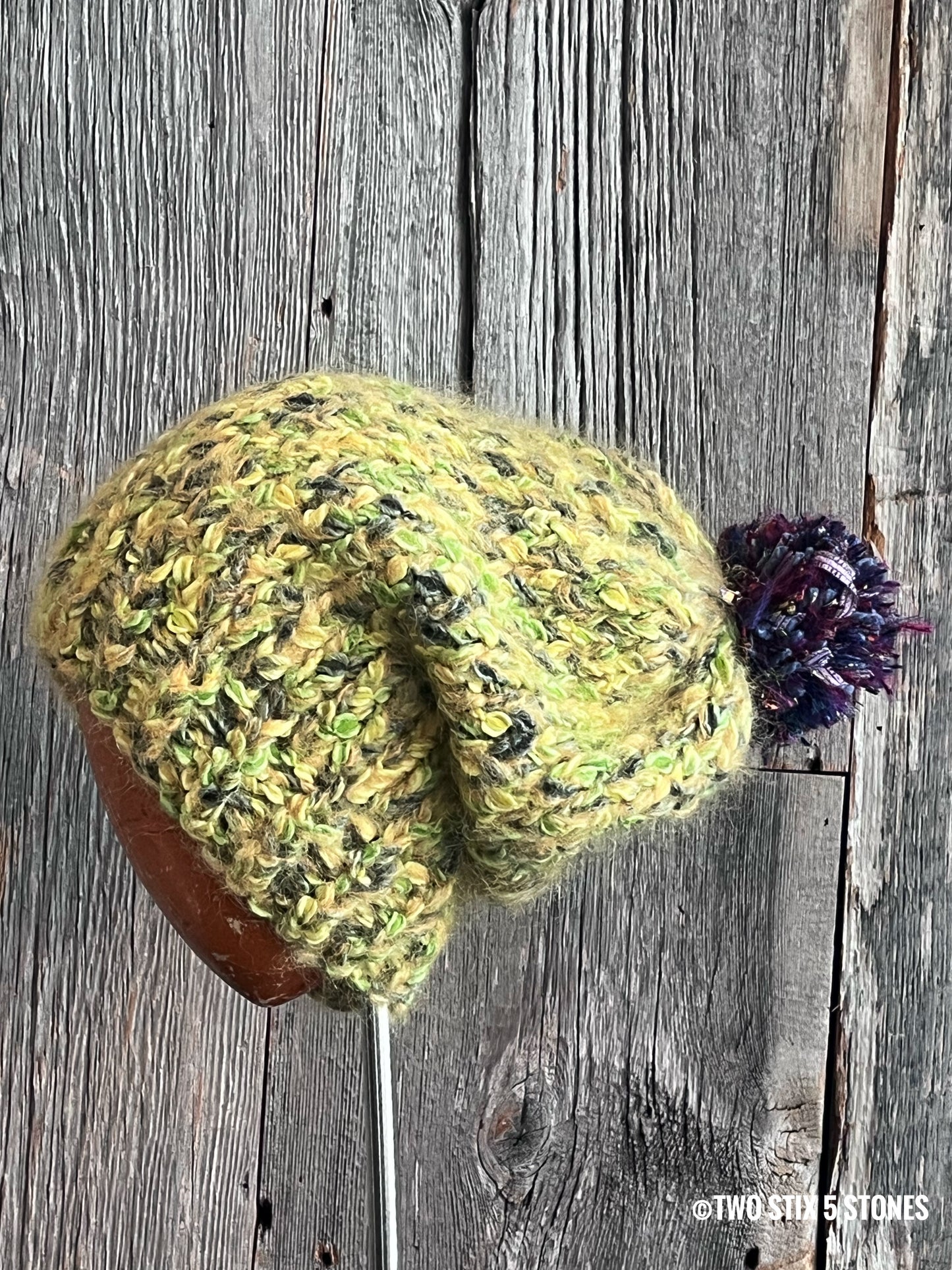 Luxe Handknit Beanie w/Funky Pom Pom