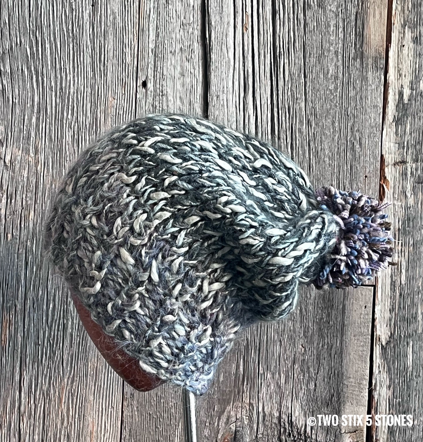 Luxe Handknit Beanie w/Funky Pom Pom