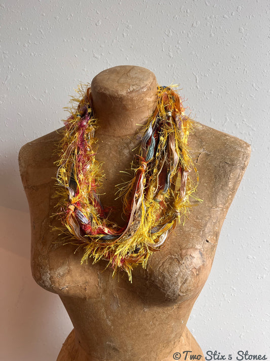 Yellow Fiber Necklace w/Band