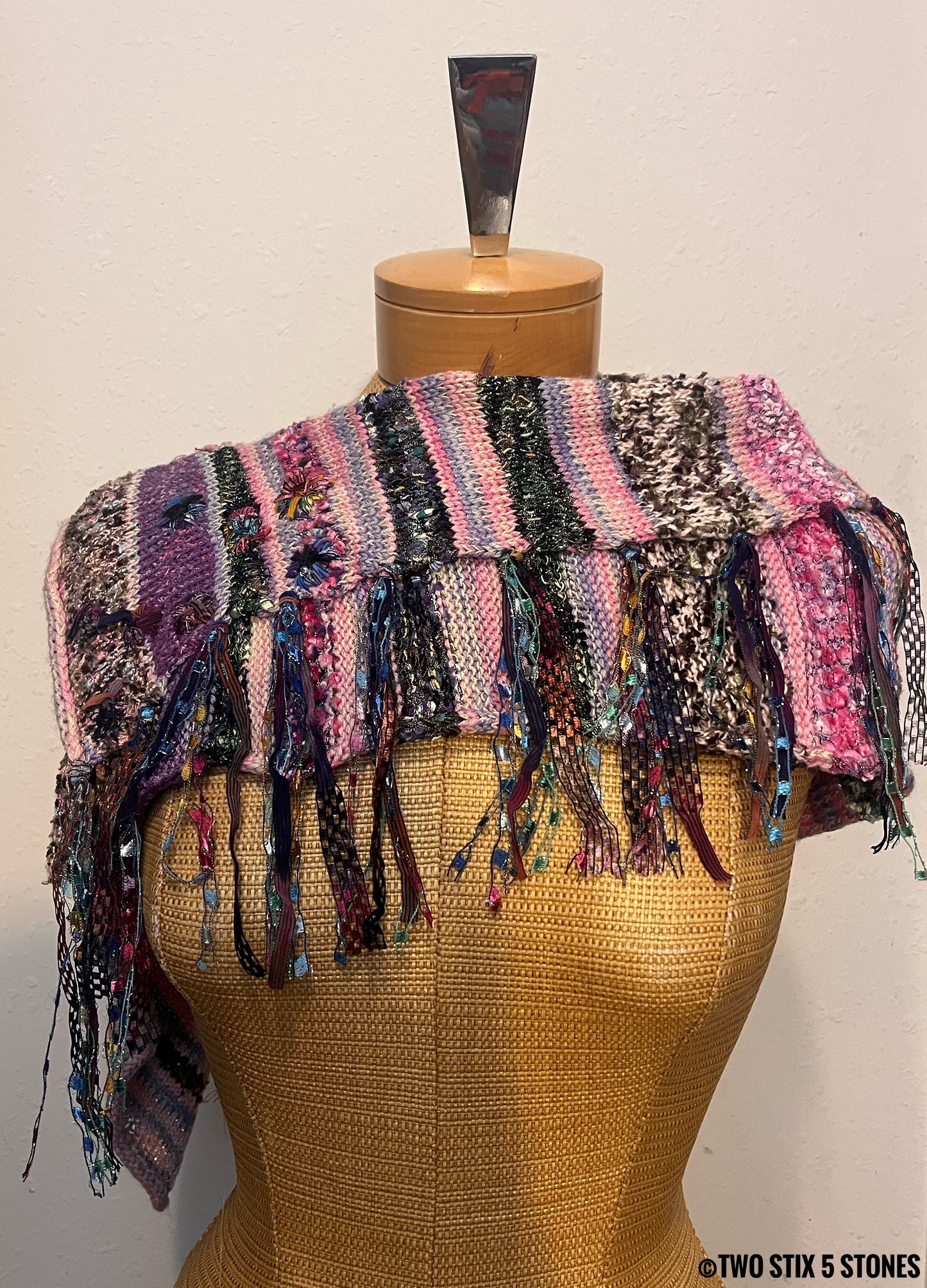 Pink Tweed Shawl