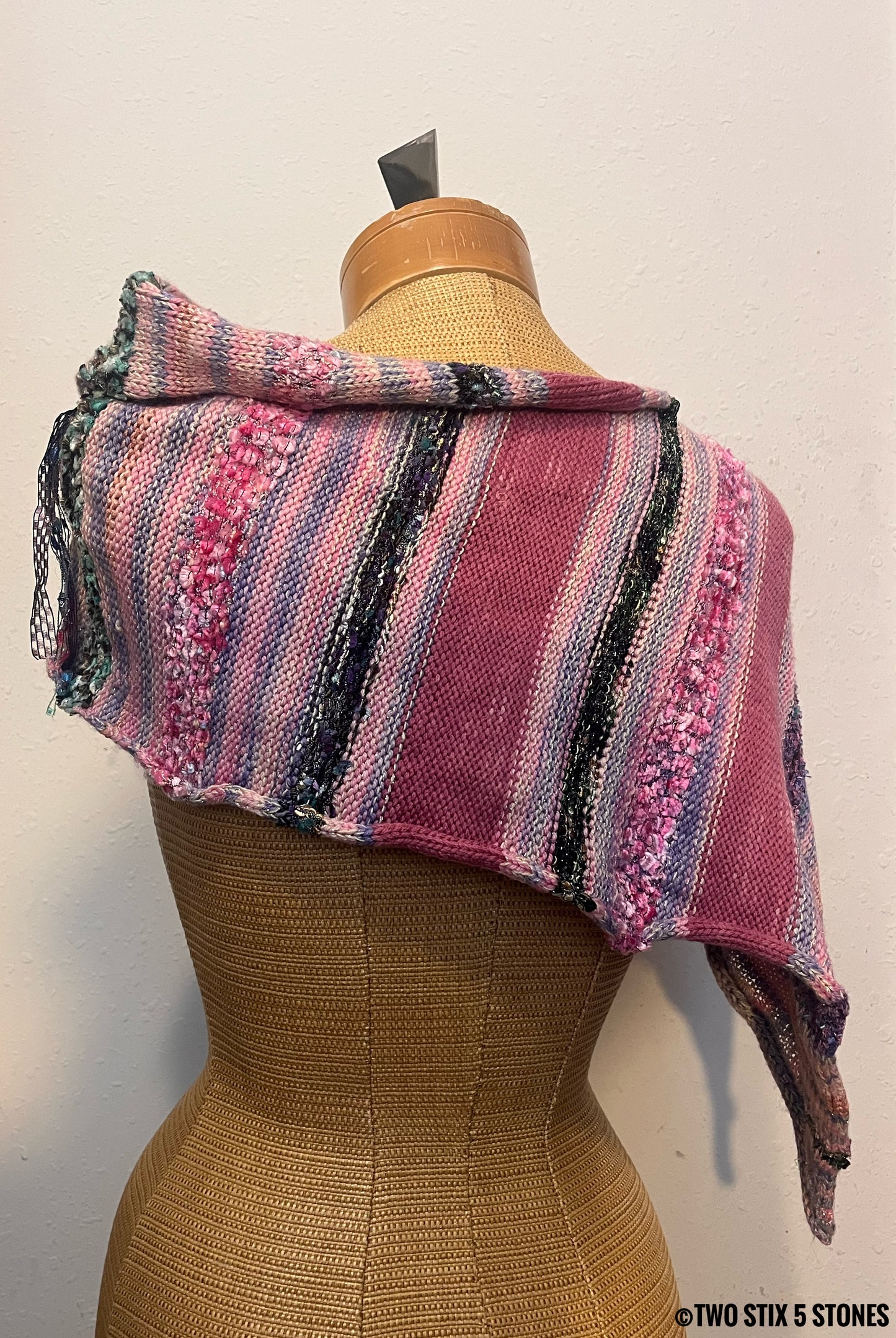 Pink Tweed Shawl