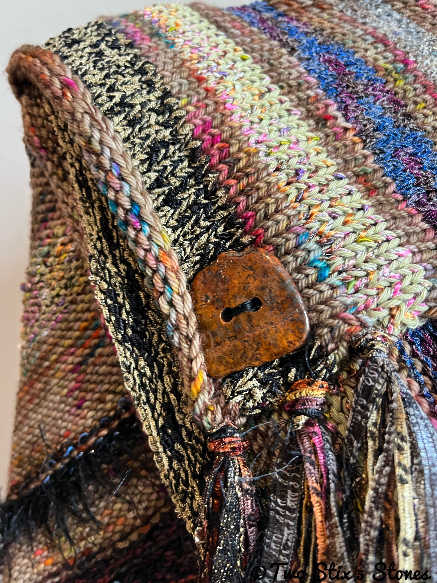 Luxe Exotic Brown Tweed Shawl w/Fringe