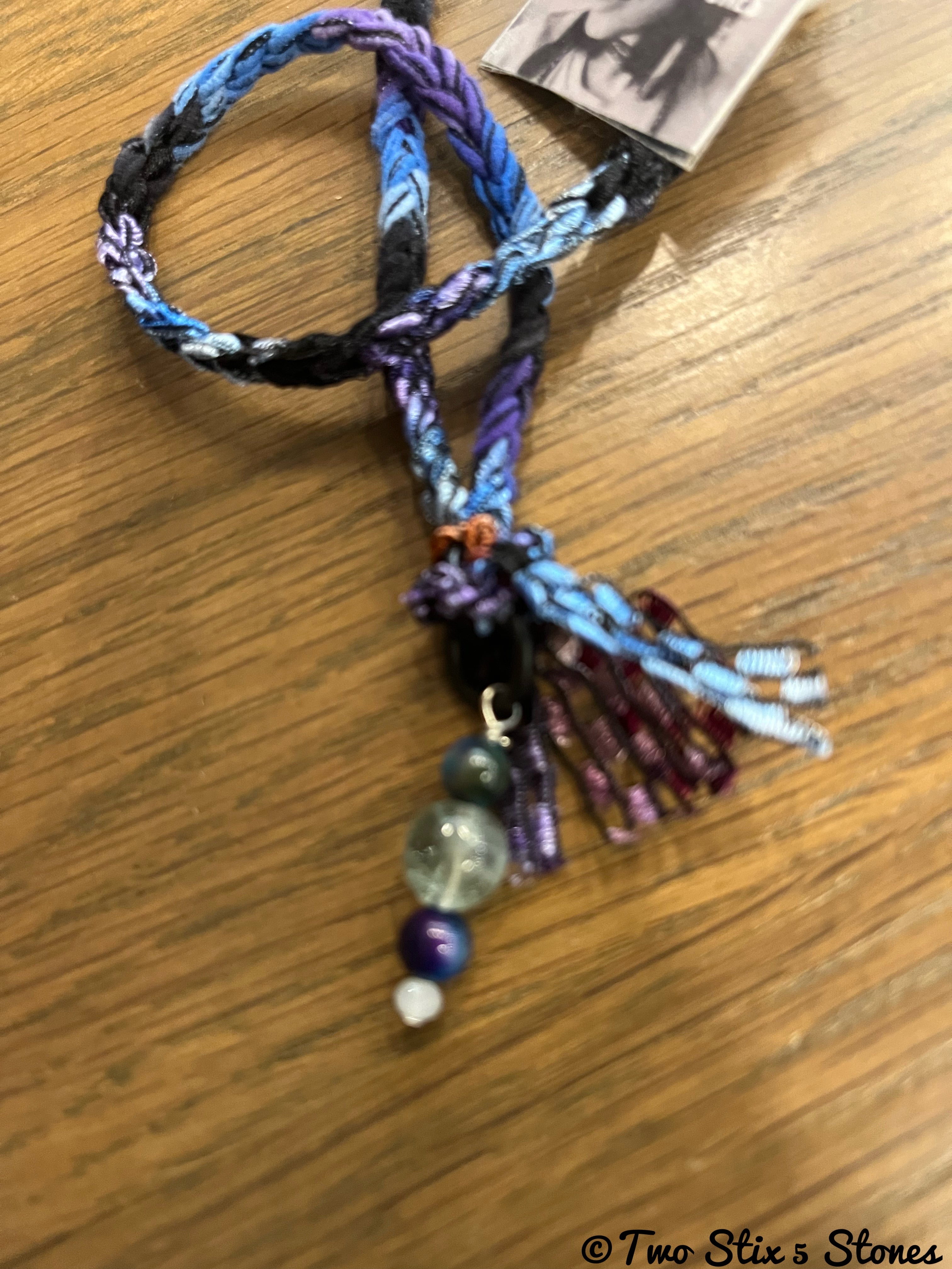 Fiber Necklace w/Stones
