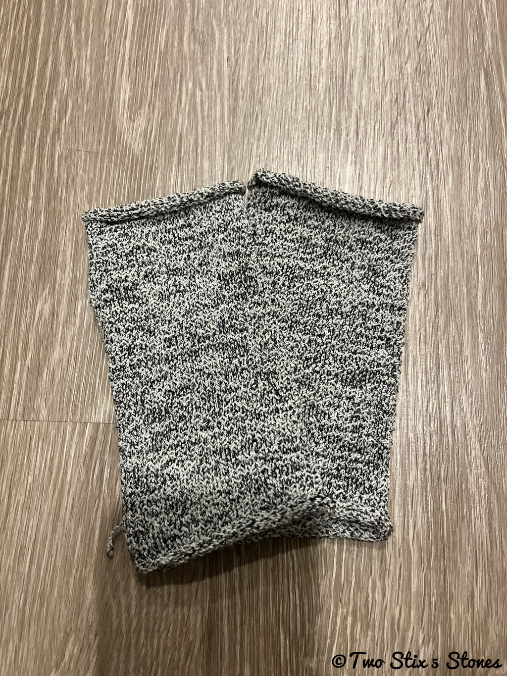 Grey & Black Tweed Fingerless Gloves