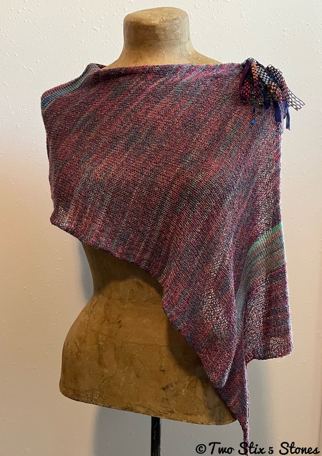 Variegated Tweed Shawl w/Fringe