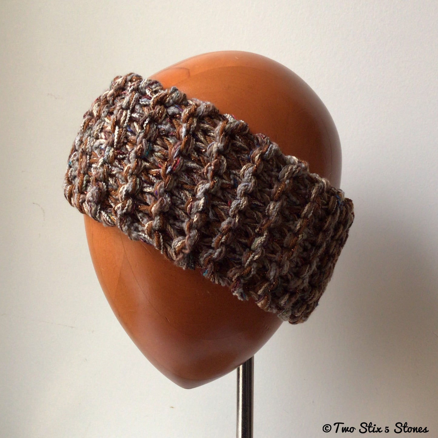 Brown Tweed Knit Headband