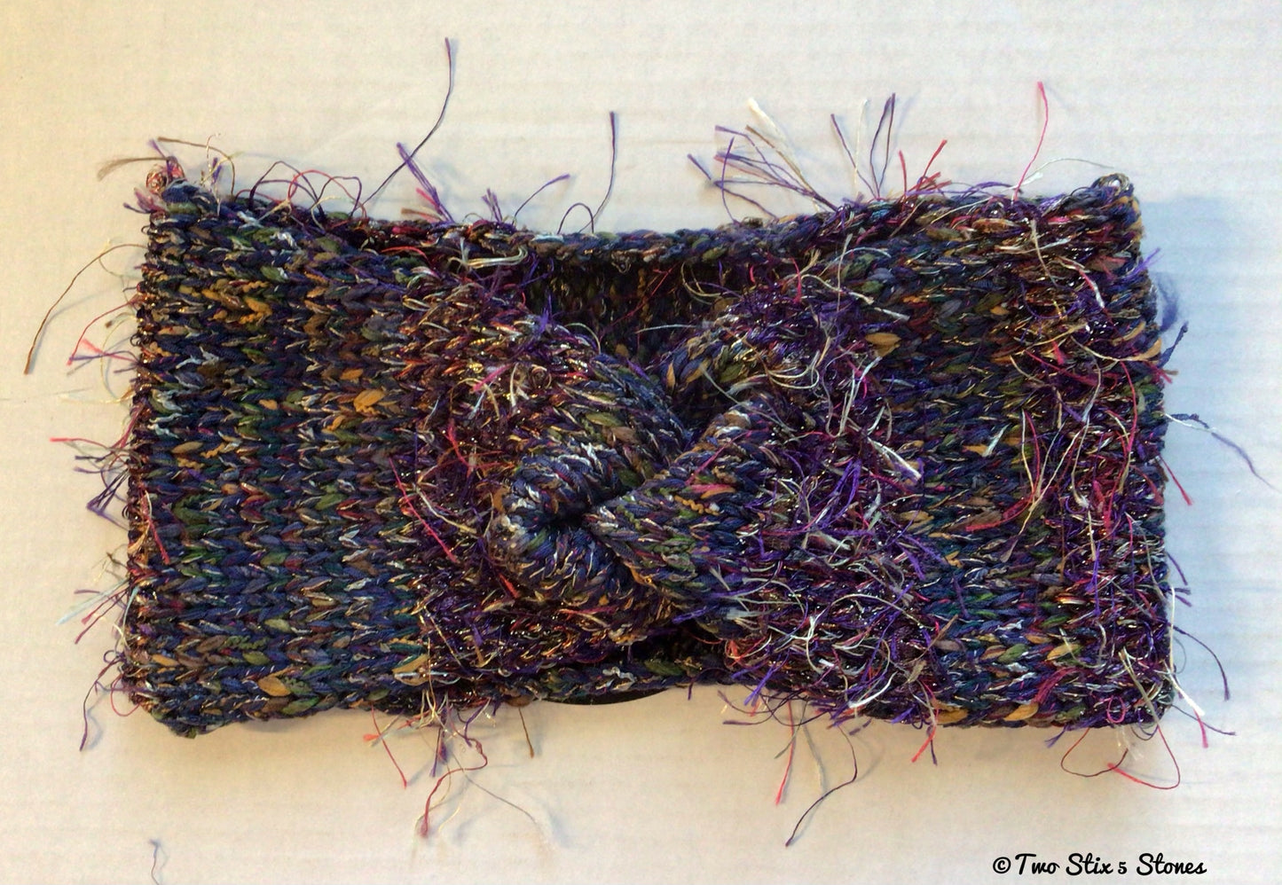 Luxe Purple Tweed Knit Turban Headband