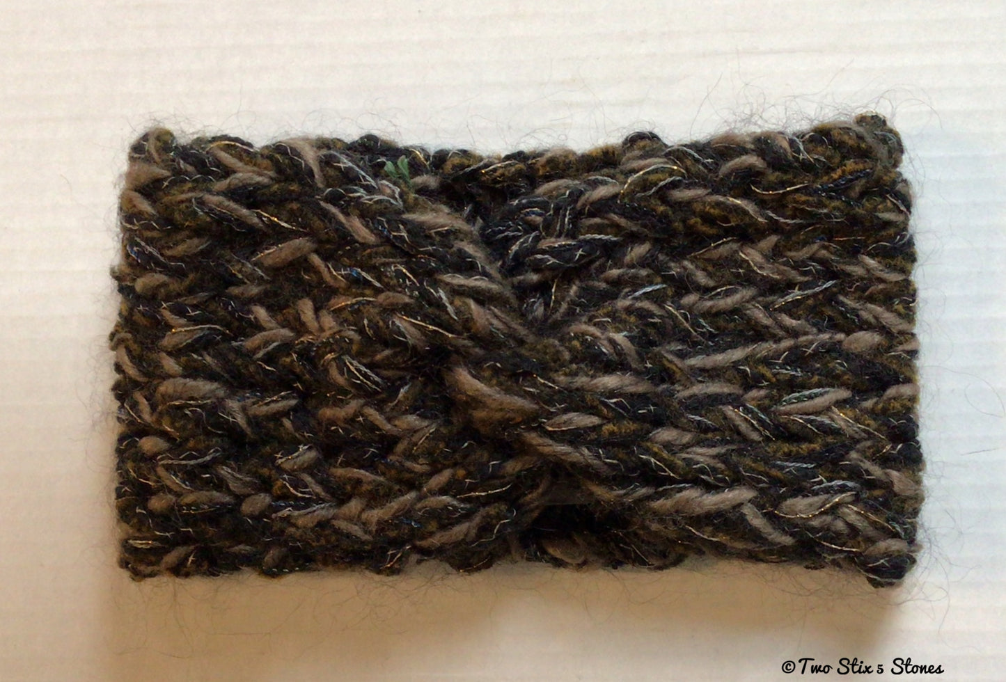 Brown & Black Tweed Knit Turban Headband