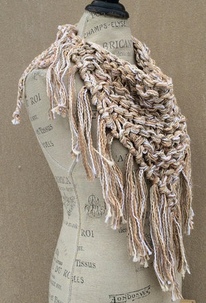 Oatmeal Tweed Triangle Scarf