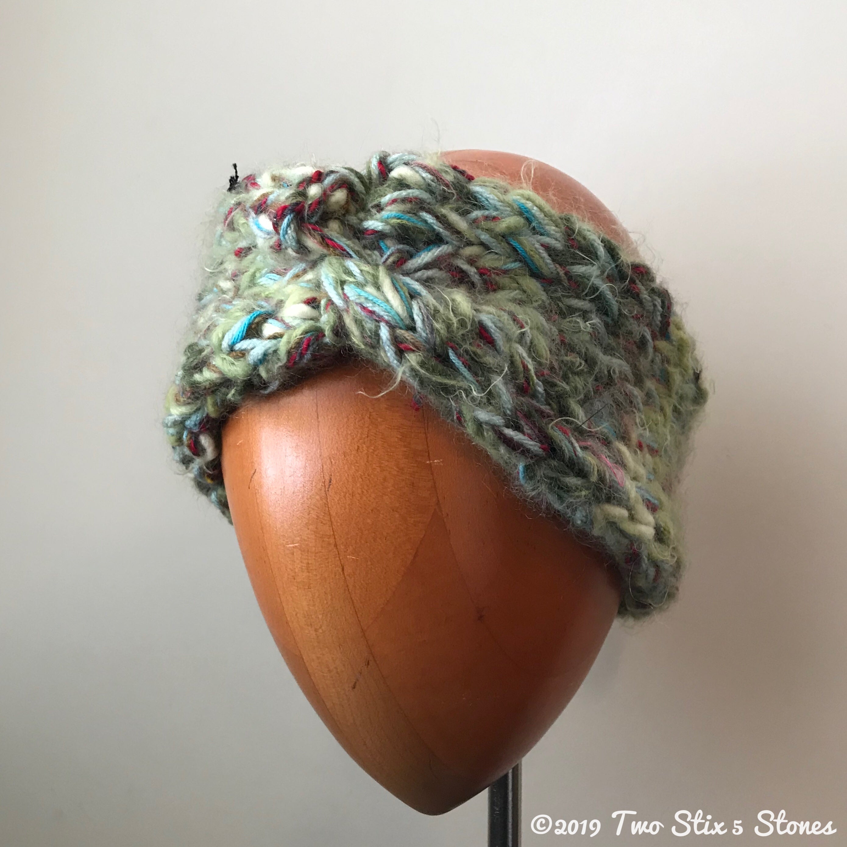 Green Tweed Turban Headband