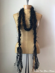 Black Tweed Decorative Scarf/Belt