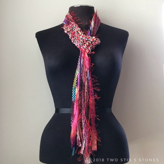 Red Tweed Adjustable Scarf