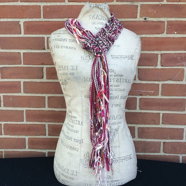 Burgandy Tweed Adjustable Scarf, (AS64)