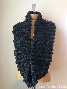 Luxe Black Tweed Infinity Scarf