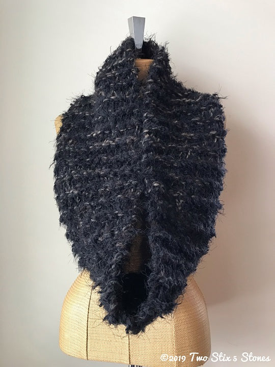 Black & Brown Tweed Infinity Scarf