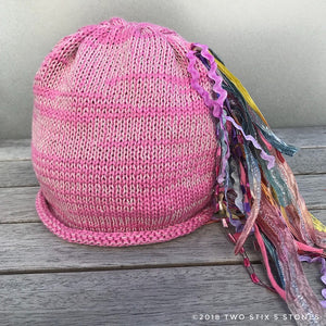 Newborn Baby-Pink Tweed *Funky Chic Hat* (BCF05)