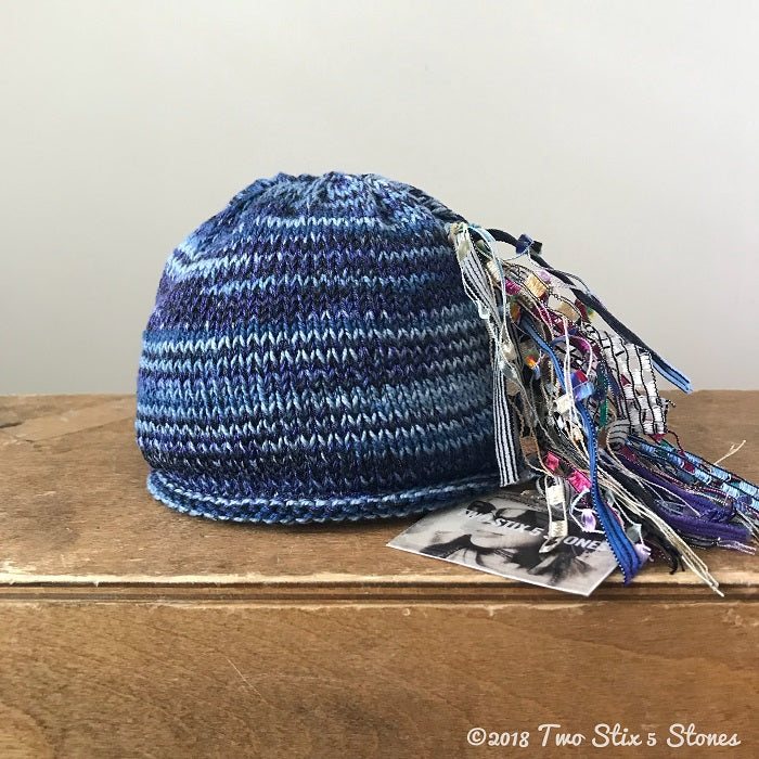 Blue Tweed Newborn *Funky Chic Hat* (BFC05)