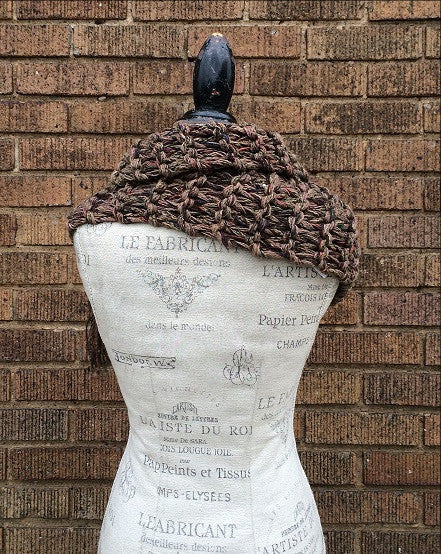 Brown Tweed Shawl w/Fringe