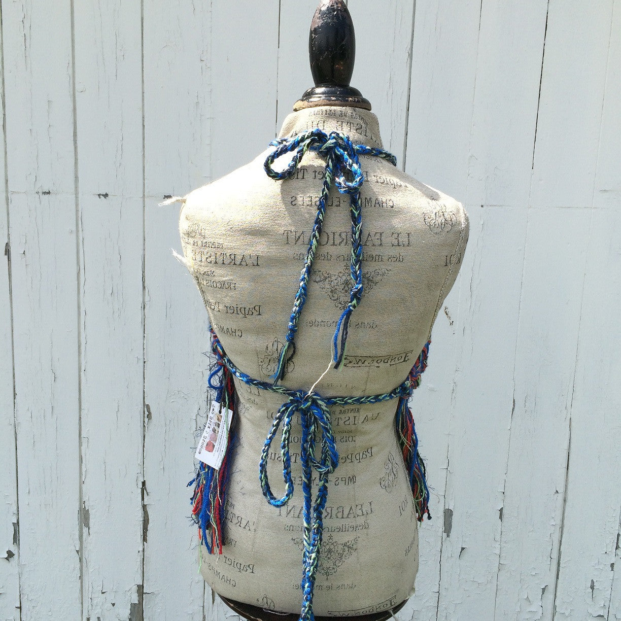 Blue Tweed Halter w/Fringe