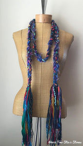 Blue Tweed Colorful Decorative Scarf/Belt