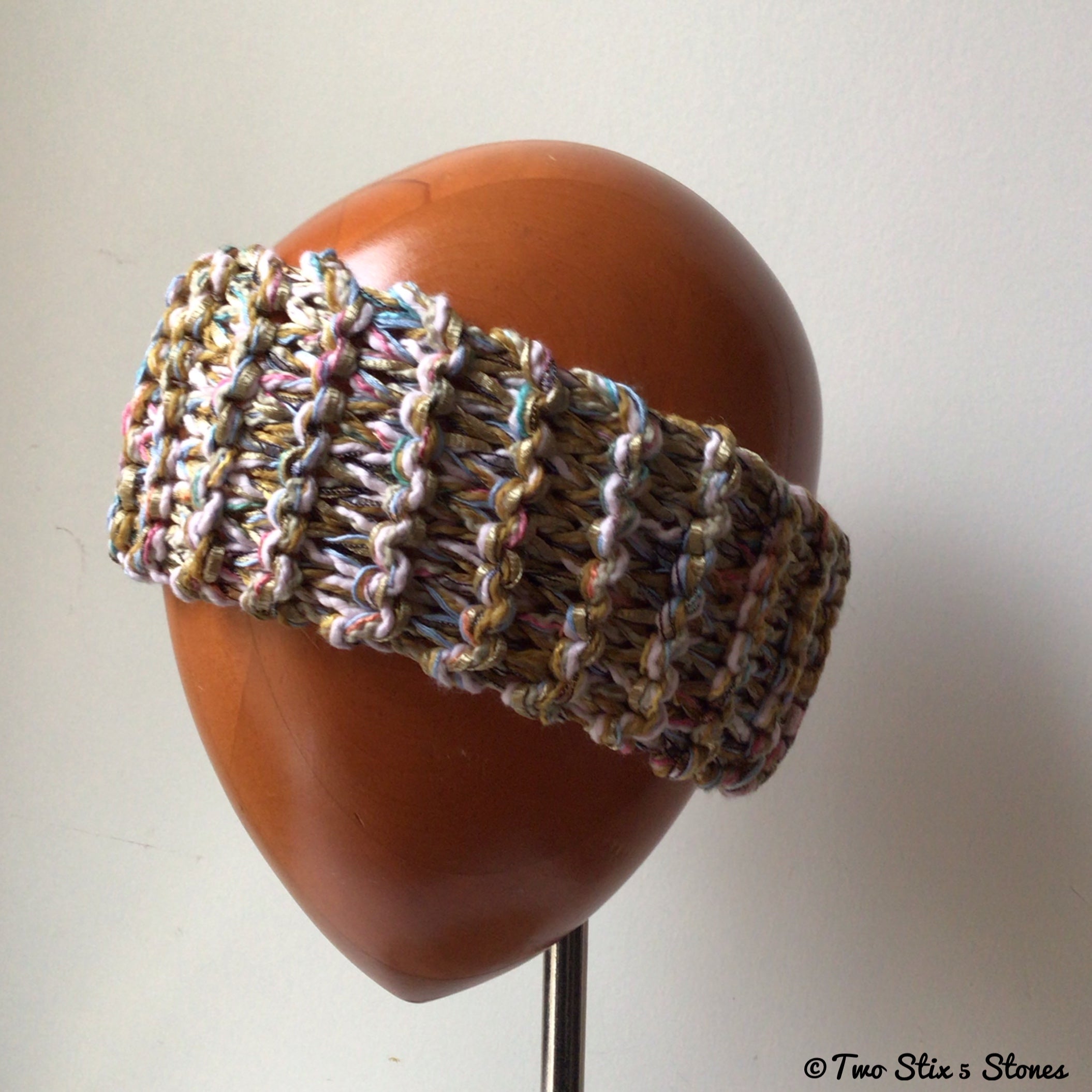Pale Green Tweed Knit Headband