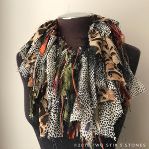 Brown/Grey/Black Toned Exotic Scarf (EXS004)