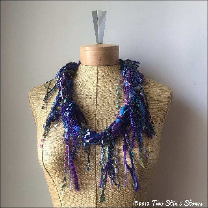 Purple Fiber Necklace