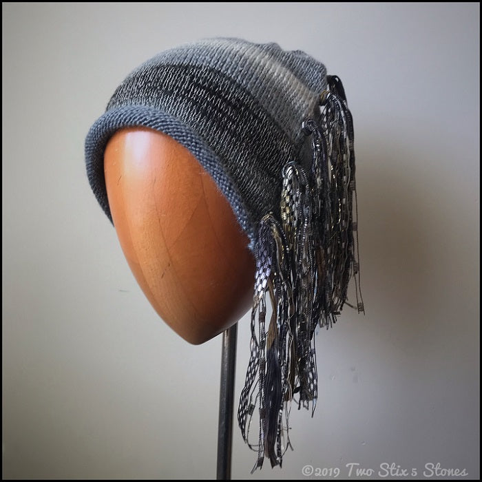 Grey & Black Tweed Signature *Funky Chic Hat*