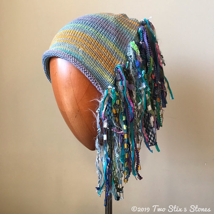 Blue/Yellow/Lavender Tweed Signature *Funky Chic Hat*