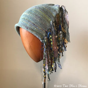 Pale Blue/Green/Lavender Tweed Signature *Funky Chic Hat