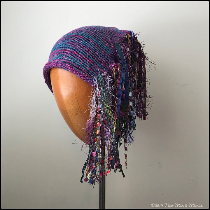 Purple & Blue Tweed Signature *Funky Chic Hat*
