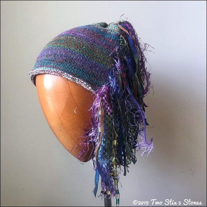 Purple & Green Tweed Signature *Funky Chic Hat*