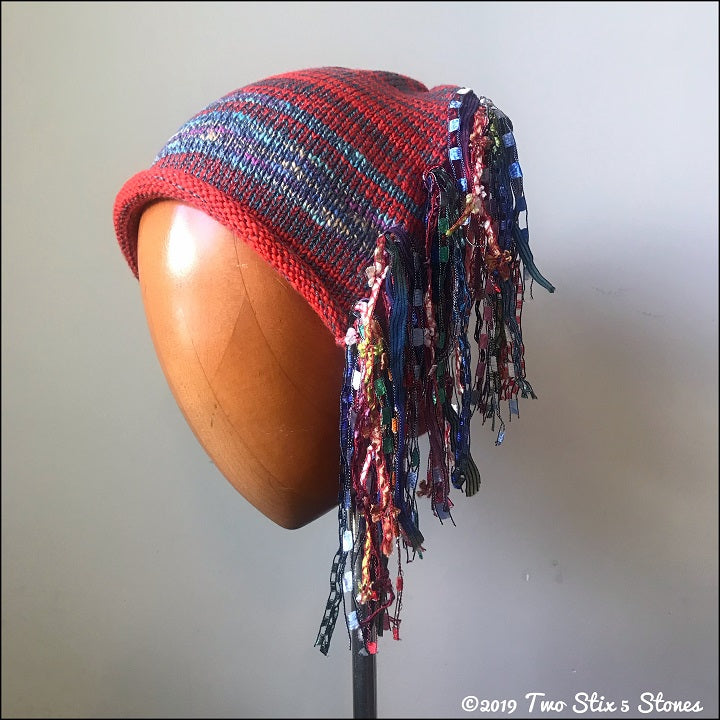 Red & Blue Tweed Signature *Funky Chic Hat*