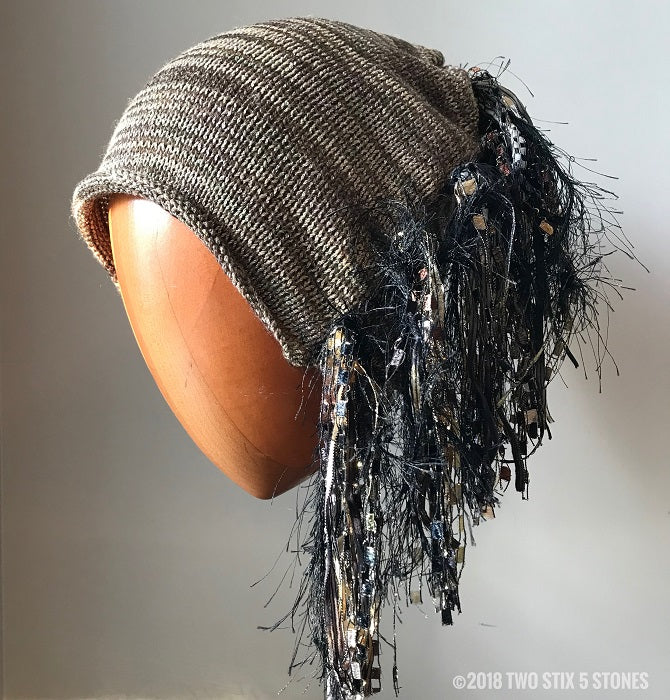 Khaki Tweed *Funky Chic Hat*