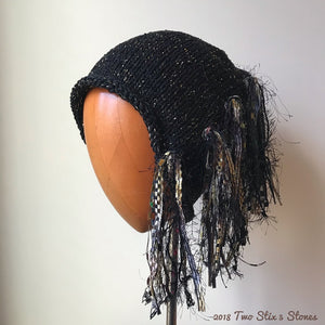 Black Tweed w/Gold Metallic Accents *Funky Chic Hat*