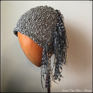 Grey Tweed *Funky Chic Hat* w/Metallic Accents