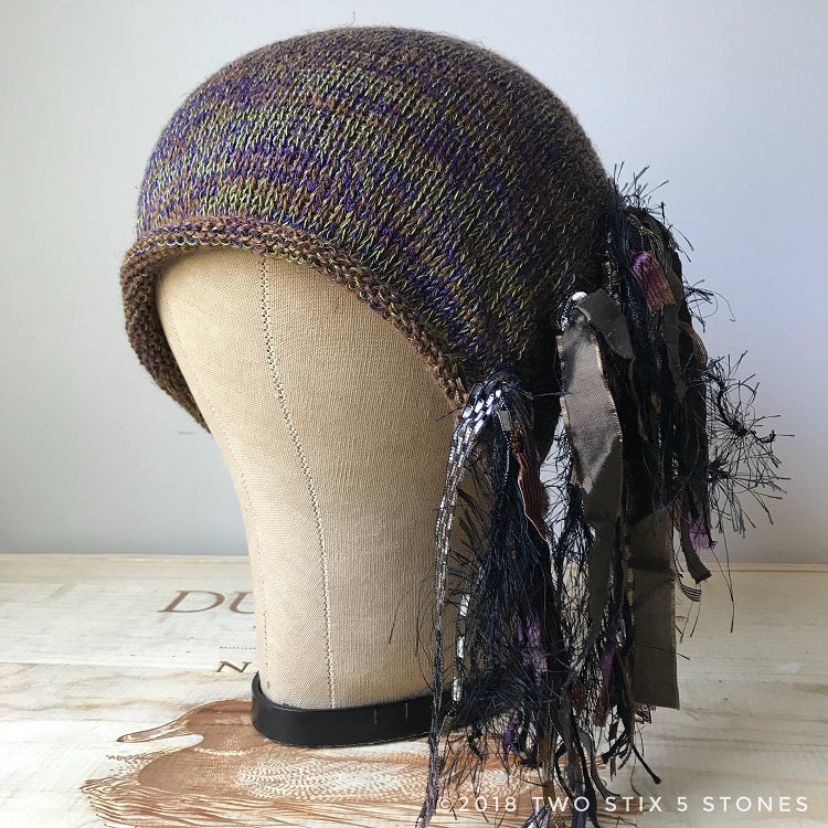 Brown & Green Tweed *Funky Chic Hat*