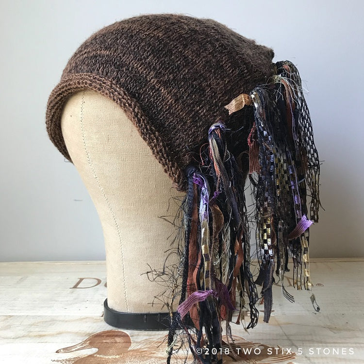Chocolate Brown Tweed *Funky Chic Hat*